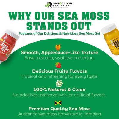Apple Cinnamon Sea Moss Gel - Wildcrafted - Restoration Sea Moss