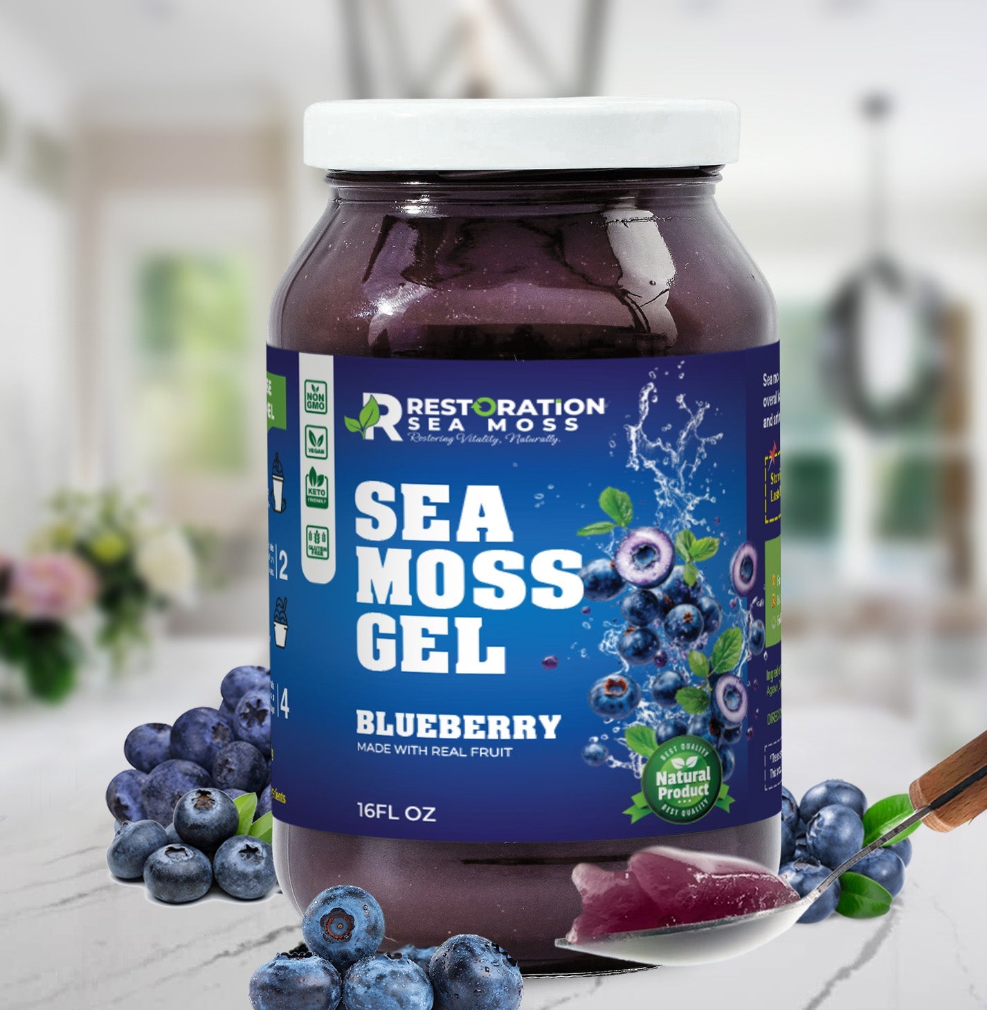 Blueberry Sea Moss Gel - Restoration Sea Moss