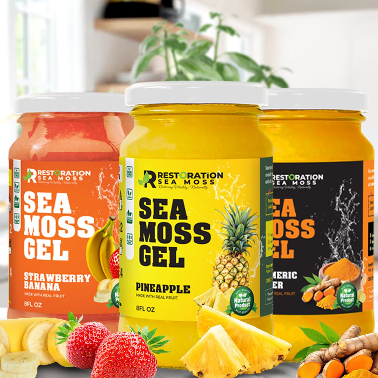 Golden Spice & Fruit Sea Moss Gel Pack - Restoration Sea Moss
