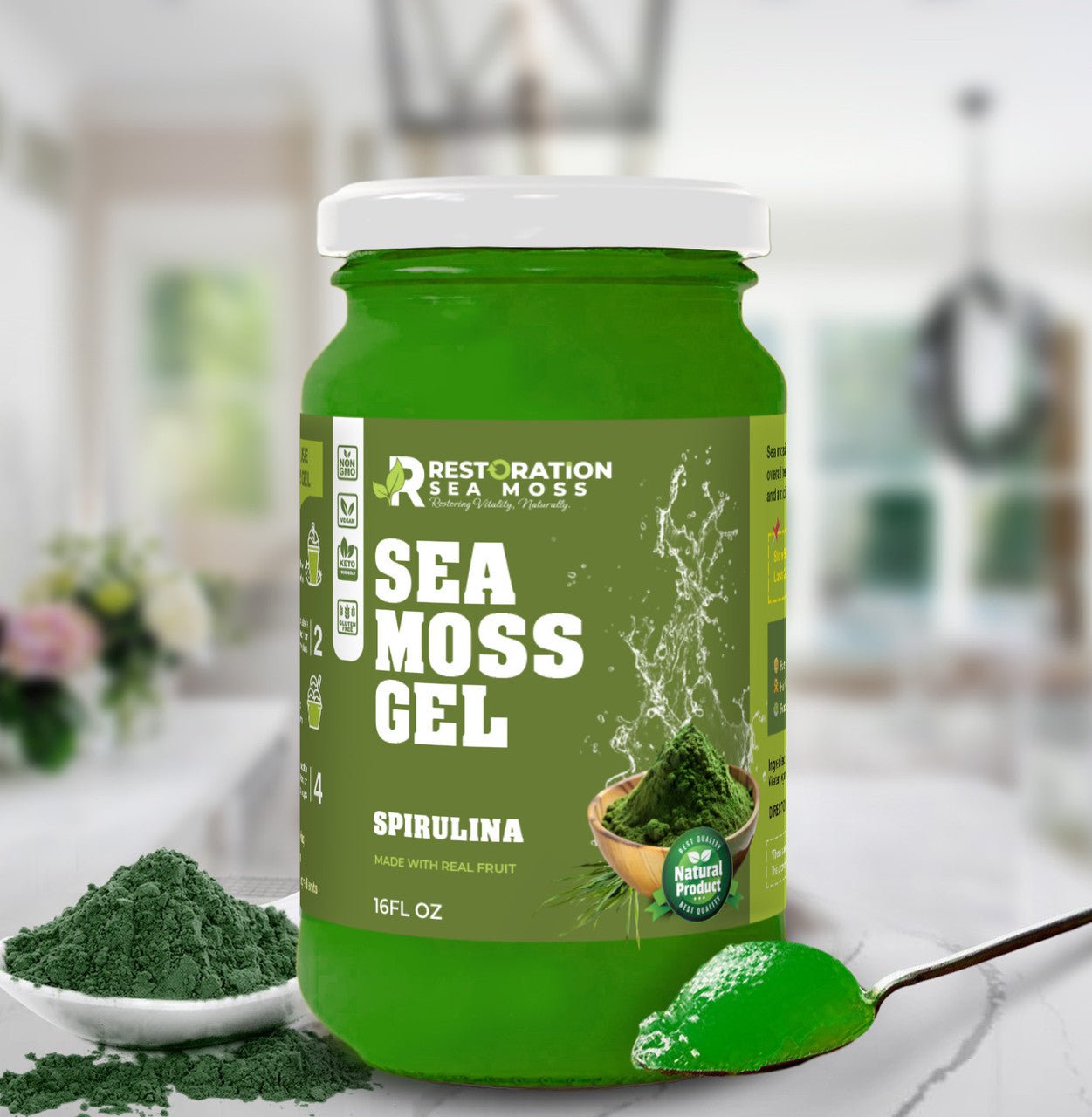 Spirulina Sea Moss Gel - Restoration Sea Moss