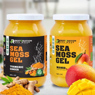 Turmeric & Mango Sea Moss Gels Pack - Restoration Sea Moss