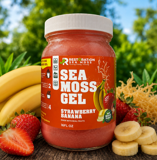 Strawberry Banana Jamaican Wildcrafted Sea Moss Gel
