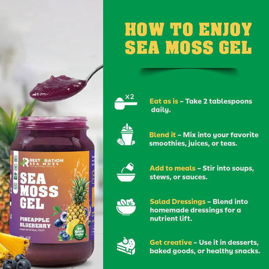 Pineapple Blueberry Sea Moss Gel - Restoration Sea Moss