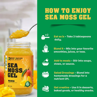 Pineapple Sea Moss Gel - Jamaican Wildcrafted Irish Moss - Restoration Sea Moss