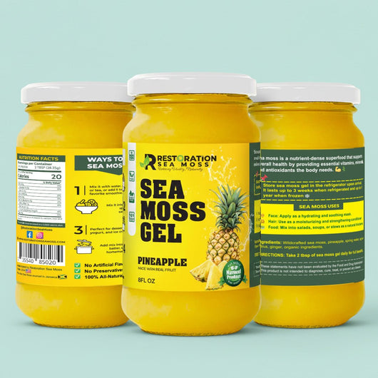 Pineapple Sea Moss Gel - Jamaican Wildcrafted Irish Moss - Restoration Sea Moss