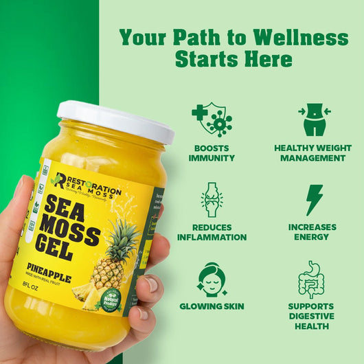 Pineapple Sea Moss Gel - Jamaican Wildcrafted Irish Moss - Restoration Sea Moss