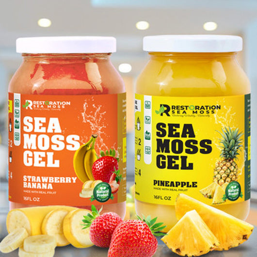Strawberry Banana & Pineapple Sea Moss Gels Pack - Restoration Sea Moss