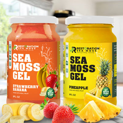 Strawberry Banana & Pineapple Sea Moss Gels Pack - Restoration Sea Moss
