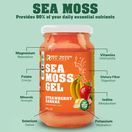Strawberry Banana & Pineapple Sea Moss Gels Pack - Restoration Sea Moss