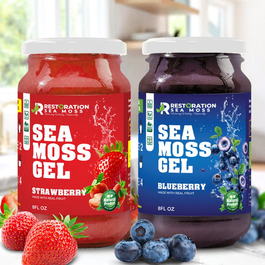 Strawberry & Blueberry Sea Moss Gels Pack - Restoration Sea Moss