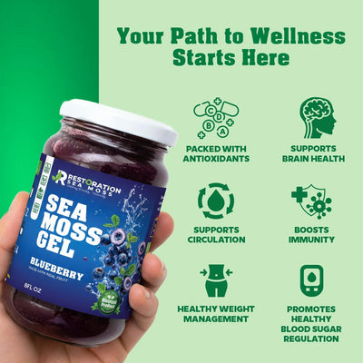 Strawberry & Blueberry Sea Moss Gels Pack - Restoration Sea Moss