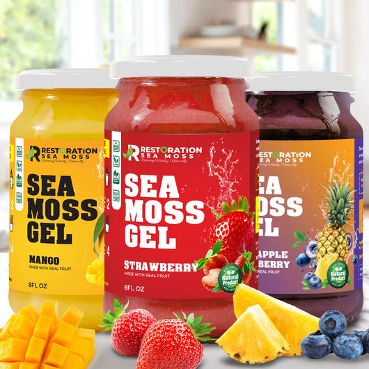 Strawberry, Mango & Pineapple - Blueberry Gels Pack - Restoration Sea Moss