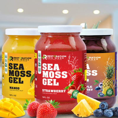Strawberry, Mango & Pineapple - Blueberry Gels Pack - Restoration Sea Moss