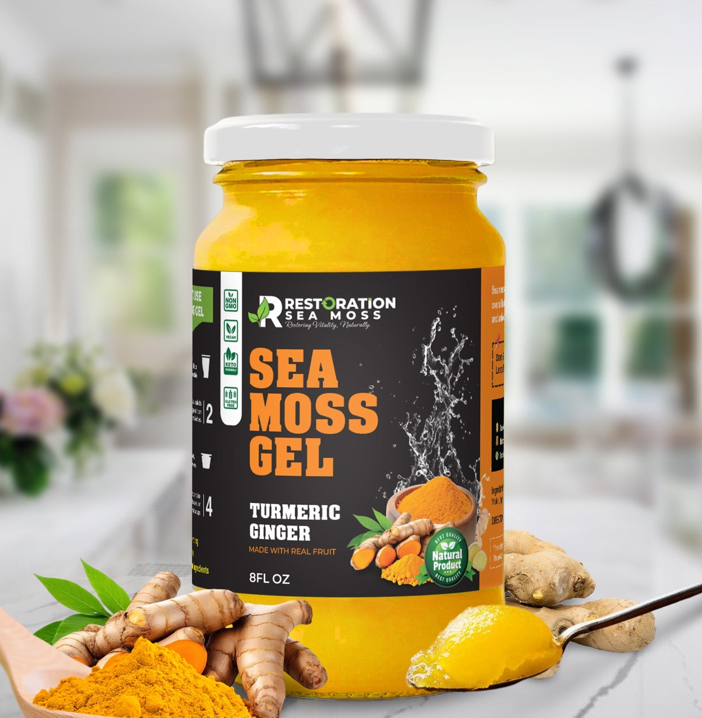 Turmeric Ginger Sea Moss Gel - Restoration Sea Moss